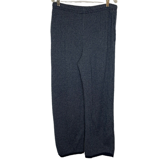 Women's Large Eileen Fisher 100% Cotton Blue Knit Drawstring Sweatpants Lounge - Picture 3 of 5
